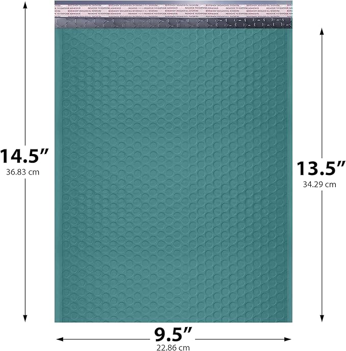 Green Large Poly Bubble Mailers 9.5x14.5 inch #4 | Self Seal Padded Envelopes Cushioned Bubble Mailer | Usable Size 9.5x13.5 | WaterProof | Lightweight mailing Shipping Bags | 100 Pack Bulk