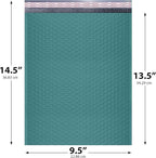 Green Large Poly Bubble Mailers 9.5x14.5 inch #4 | Self Seal Padded Envelopes Cushioned Bubble Mailer | Usable Size 9.5x13.5 | WaterProof | Lightweight mailing Shipping Bags | 100 Pack Bulk