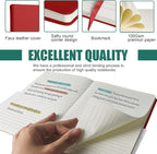 EMOMAS Lined Journal Notebook – Hardcover Notebook for Men & Women – Journals for Writing, Work, School, Home & Daily Notes, 160 Pages – Medium A5, 5.7"x8", 100 gsm Thick Paper (Red)