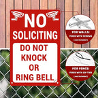 No Soliciting Sign for House/Home, Metal Yard Sign for Front Door, Perfect Decorative Sign to Discourage Unwanted Visitors (12 x 8 Inch)