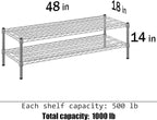 Regal Altair 18" Deep x 48" Wide x 14" Height Wire Shelving Kit | 2-Tier | NSF Commercial Storage Rack Unit