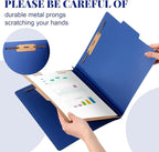 Skyygemm 36 Pcs Classification Folders Letter Size, 1 Divider Pressboard File Folder with Fasteners, Expanding File Organizer Bulk for School Teachers, Office Employee, Coworker, Staff (Dark Blue)
