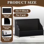 SHIQIKEJIPTY 5X8 Index Card Holder Acrylic Black Note Card Holder Index Card Stand Note Card Organizer Box Flash Card Organizer Postcard Display Rack Business Card Storage For School Library(No Card)