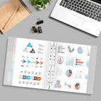 Uquelic 50-Pocket Clear Binder with Plastic Sleeves for Letter/A4 Size(11" x 8.5"), Document Binder Organizer for Papers, Certificates and Artwork, Macaron PP Divider Pages for Presentation