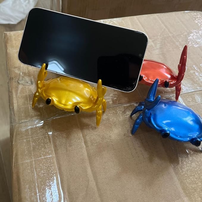 LOGUTIA Multi Function Stand - Phone Stand Pen Holder Pencil Holder - Creative Ornament Crab Phone Stand Crab Pen Holder Support Resin Crab Decor (green)
