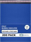 Royal Blue Large Poly Bubble Mailers 9.5x14.5 inch #4 | Self Seal Padded Envelopes Cushioned Bubble Mailer | Usable Size 9.5x13.5 | WaterProof | Lightweight mailing Shipping Bags | 200 Pack Bulk