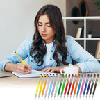 Zonon 38 Pieces Rubberized Ballpoint Pen with Stylus Tip Stylish Metal Pen Capacitive Styli with Soft Rubberized Grip, Black Ink for Most Devices(Assorted Colors)