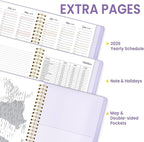 2026 Planner, Annecy Weekly ＆ Monthly Planner 2026, Jan. 2026 – Dec. 2026, 6.4" x 8.5" Monthly Agenda Planner with Tabs, Vegan Leather Cover, Spiral Binding, Double-sided Pocket, Bookmark, Purple
