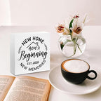 Housewarming Gifts New Home, 2026 House Warming Gifts Wood Box Sign, Housewarming Party Decorations, Bedroom Kitchen Living Room Desk Cubicle Table Shelf Decor for Couple, New Home Gift Ideas
