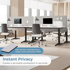 MORDEER 47.2" Privacy Desk Divider Panel, Acoustic Divider Panels for Office, Clamp-on Cubicle Office Room Dividers, Easy Assemble, Light Grey