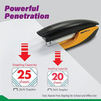 INOZTO Ergonomic Stapler, 20 Sheet Capacity & 100 Staples Storage, with Staple Remover & Non-Slip Base, for Office, School, Home Use, Custom Logo & Colors