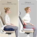 ZZ-WELL Seat Cushions for Office Chairs - Ergonomic Tailbone Pain Pressure Relief Seat Cushion - Extra Large & Thick Design Memory Foam Office Chair Cushion, 21.2" W X 16.5" L (Blue)