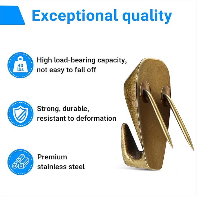 Hufopik 20 Pcs Cubicle Hooks - Fabric Panel Wall Clips for Hanging Coats, Pictures, Supports up to 40 lbs (Bronze)