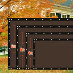 iCover 6x25ft Privacy Screen Fence, Outdoor Fencing Panels, Garden Windscreen Mesh Shade Sail Net Barrier, Include Reinforced Bindings and Brass Grommets Cable Zip Ties, Brown