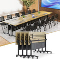 JEHUJD Conference Table,55.1''Folding Conference Room Table for 4-12 People,Mobile Flip Top MeetingTraining Table with Different Coulor and Styles for Offices, Classrooms,Meeting Room (4, E)