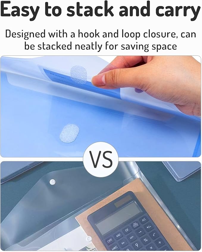 Forvencer Binder Pocket, 24 Pack Super Heavyweight Poly Binder Pocket with Tight Closure, Binder Folders Side Loading, 3 Ring Binder Pocket, Binder Dividers with Pockets, Letter Size, Assorted Colors