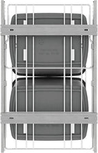 Rev-A-Shelf Double Pullout Trash Can for Kitchen Cabinets 35 Qt Garbage Recycling Bin on Full-Extension Slides, Silver, RV-18KD-17C S