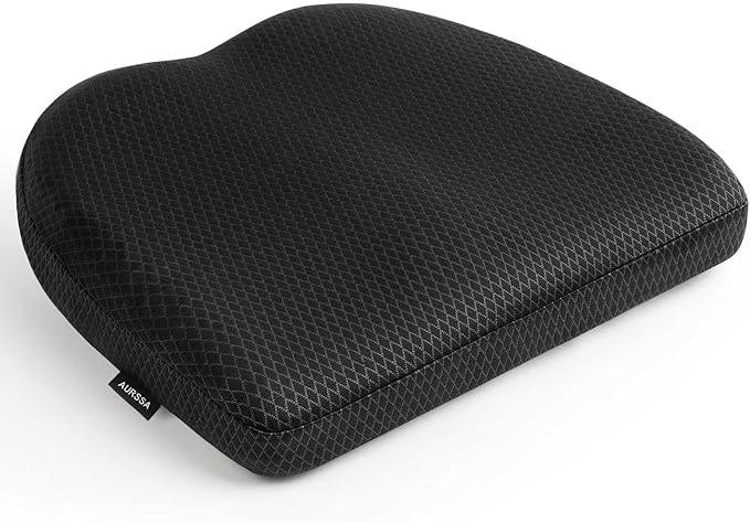 Aurssa Air Fiber Office Chair Cushion - Ergonomic Seat Cushion for Orthopedic Coccyx, Relief Hip & Back Support - Doctor Recommended Cushion for Long Sitting Worker Driver & Handicapped (Dark Gray)
