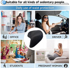 Lumbar Support Pillow for Car, 100% Memory Foam Lumbar Pillow with Breathable Removable Cover, Ergonomic Design - Back Pillow Lumbar Support Pillow for Car Seat/Back Pain Relief(Ice Silk Black, 1PC)