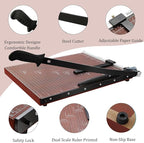 Paper Cutter Heavy Duty 18" Cut Length Professional Large Paper Cutter 12-Sheet Capacity Guillotine Paper Cutter for Cardstock, Safety, Efficience, Wide Use for Office, School, Home (A2-A7)