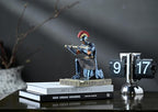 CYXStar Roman Praetorian Prefect Warrior Knight Pen Holder Desk Ornament Resin Praetorian Guard Mobile Phone Stand Desk Accessories and Organizer for Office with a Letter Opener (Blue)