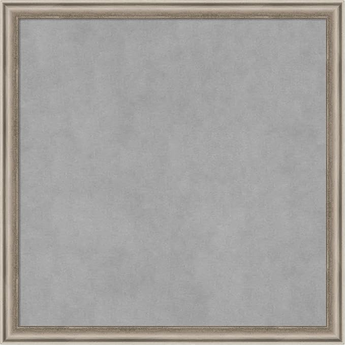 Amanti Art Silver Framed Magnetic Board 22x22 Medium Vision Board for use with Magnets, 100% Metal Sheet to Display Items as Office Decor or for Home Organization in mudroom, Kitchen or Kids Room