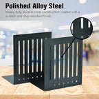 STEELMASTER by BankSupplies 6-Inch Heavy Duty Bookends | Scratch Resistant Finish | Heavy Gauge Material | Non-Slip Padded Base Protection | For Office, Bookshelves, Binders & Books