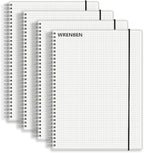 WRENBEN 120gsm Graph Paper Composition Notebook A5 Spiral Notebook 160 Pages Per Hardcover Grid Notebooks 5.7 x 8.3 Inches (4 Pack)