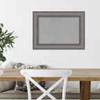 Amanti Art Grey Framed Magnetic Board 16x22 Small Vision Board for use with Magnets, 100% Metal Sheet to Display Items as Office Decor or for Home Organization in mudroom, Kitchen or Kids Room