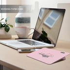 Small Glass Desk Whiteboard Dry-Erase Board with Clock, Small Travel Reminder Clock Keychain with Desk Notepad, Time Table Whiteboard for Desk Digital LED Light Display, 8x6 in with Accessories, Pink