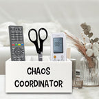 XPH Chaos Coordinator Pen Pencil Holder Organizer for Desk, Thank You Gifts for Women Men Coworkers Boss Leader Manager, Appreciation Gifts Wooden Box Sign for Home Office Desk Tabletop Decorations