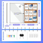 Magula Enclosed Cork Bulletin Board Tamper-Proof Dispaly Case, Aluminium Frame, Shatter Resistant Lockable Bulletin Board, Enclosed Cork Board for School, Office, Commercial, Hospital etc(24"x18")