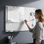 MaxGear Glass Whiteboard, Tempered Magnetic Dry Erase Board Ultra White, Frameless Wall Mounted, Office Classroom Conference Room Home Use, Includes Markers, Eraser, Magnets & Mounting Kit