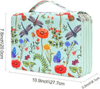 Vomgomfom Colored Pencil Case - 200 Slots Pencil Holder with Zipper Closure Twill Fabric Large Capacity Pencil Case for Watercolor Pens or Markers, Pencil Case Organizer for Artist (Green)