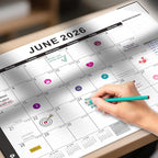 Gannyfer Desk Calendar 2026, Large 2026 Desk Calendar 22" x 17", Use Now to March 2027, 18 Monthly Academic Desktop Calendar 2026 with To-Do List, 2026 Calendar for Office, School, Home(6 Stickers)