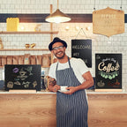 11.7x16.5 Inch Tabletop Chalkboard with Wood Base, Menu Chalkboard Stand, Message Board, Bar and Special Event Decorations, Hanging Double-Sided Chalkboard Sign for DIY Home Decoration，Beech