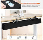 MAXECHO Under Desk Cable Management Tray 48" - Clamp on Wire and Cable Organizer for Storage and to Hide Cords - Ideal for Home Office - Premium Black Fabric Design