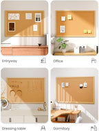 Fluxynara Cork Board Alternative, Felt Bulletin Board 36" x 24" Mustard Yellow Frame with 24 Adhesive Tabs, Pin Board for Home Office, Classroom, Entryway, Kitchen Wall Decor—Sunset Yellow