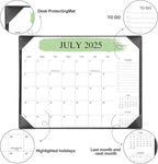 Desk Calendar 2026 with Desktop Mat – 22" x 17" Large Desk Calendars with Desktop Pad, 18-Month Teacher Desk Calendar from Jan 2026–Jun 2027, for Office, School & Home Use (Black)