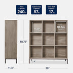 Best Choice Products 9-Cube Bookshelf, 3-Tier Wood Storage Bookcase W/Legs, 11in Shelf Opening, Cube Organizer, Living Room, Office, Nursery - Greige