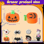 JULMELON 72PCS Halloween Party Favors Set,36PCS Halloween Pencils with 36PCS Ghost Pumpkin Skeleton Bat Spider Erasers, Wooden Pencils for School Classroom Office Party Reward Supplies