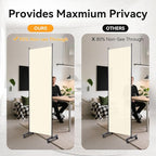Room Divider(1 Panel-22in) Wall Divider for Room Separation, Portable Privacy Screens W/Wheels, Metal Frame Freestanding Room Separators 5.6FT Room Partitions and Dividers