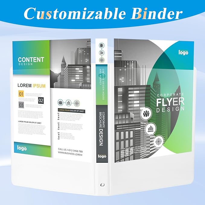 CIXILDTS 2-inch Round Ring Binder, Durable 2" 3 Ring Binder Fit Letter Size Paper, White, 36-Pack