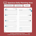 IN-LUXPRO Planner 2026 Daily Weekly and Monthly,6.5"x3.75",12 Months Spiral Bound Calendar Agenda with Self-adhesive Pen Holder,2026 Appointment Book with Vegan Leather Soft Cover,Red
