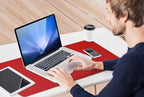 KINGFOM Desk Pad Office Desktop Protecter, PU Leather Desk Mat Blotters Organizer with Comfortable Writing Surface (47.2" x 23.6", Black+Red)