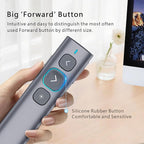 Norwii N95 Bluetooth Presentation Clicker with USB-A Receiver, PowerPoint Clicker for Presentation Remote, Rechargeable Wireless Presenter Pointer, Slide Clicker for PC/Laptop/e-Book(Green, BLE&USB-A)