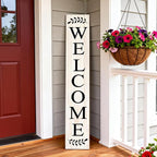 Farmhouse Wooden Merry Christmas Welcome Sign Stand for Front Door, 47" Large Welcome Sign for front porch, Rustic Vertical Tall Xmas Gift Porch Leaner Decor for Outdoor Patio Garden