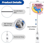 This Shift is Bananas Funny Skeleton Nurse Badge Reel, Pink Cute Radiology X-Ray Tech Retractable ID Badge Holder, Name Tag Badge Clip for RN CT ED ICU ER RAD Night Shift Nurse Radiologist Workers
