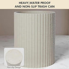 DoveeDosa Beige Luxury Stone Bathroom Trash Can, Modern Bathroom Office Trash Can, Resin Wastebasket, Garbage Receptacle Bin for Bathrooms, Offices, Powder Rooms, Kitchens (Beige)