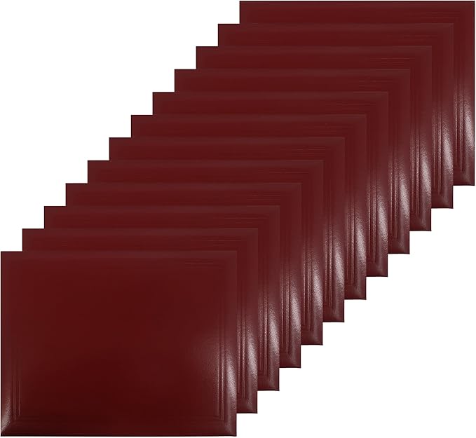 GraduationMall 8.5"x11" Smooth Padded Diploma Cover Certificate Holder Maroon,12-Packs
